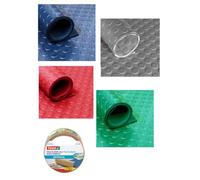 PINTO FERRAMENTA Tappeto Gomma Copripavimento Pvc per Palestre Officine Pavimentazione Esterna Rivestimento Linoleum Antiscivolo Flessibile Resistente in dotazione Nastro Biadesivo (h1x2mt, grigio)
