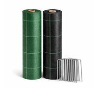 Pinto FERRAMENTA Telo Pacciamatura 100 g/m² Professionale Anti Erbacce Tessuto Resistente Riutilizzabile Drenante Verde o Nero per Orto Giardino Aiuole e Uso Agricolo Anti UV (1X10mt, Verde)