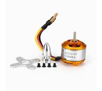 PintoHardware Motore Brushless A2212/13T 2200KV per Drone RC, con adattatore per elica e accessori di montaggio, oro e argento con 3,5 mm maschio banana Bullet for RC Aircraft fai da te