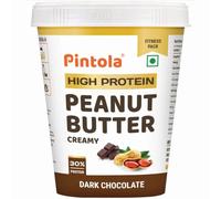 Pintola High Protein Peanut Butter, Dark Chocolate, Creamy, 510gm, 30% Protein High Fibre No Salt