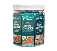 Pintola Sesame Chikki Jar Pack of 24 Pcs, 22+2 Chikki Extra, Sesame Bar, Made with Jaggery, No Glucose Syrup, No Preservatives, Gluten Free, Indian Sweets Gajak, 28gm Each x 24 = 672gm