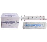 PintoMed Siringa Senza Ago, Monouso, Sterile, Cono Luer Eccentrico - confezione 50 Pezzi - 20 ml