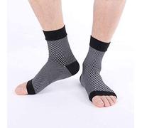 PintoMed Supporto alla caviglia per il flusso d'aria, tendinite di Achille, traspirante, aiuta con tensioni, distorsioni, instabilità, caviglie deboli e artritiche. Paio di calze, unisex, nero (L/XL)