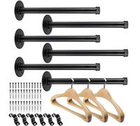 Pintuson 6 barre appendiabiti industriali da 30,5 cm, montaggio a parete, aste per abbigliamento da parete, per negozi commerciali e boutique