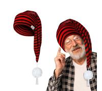 PINTUTU Cappello per Bambini Donna E Uomo con Pompon - Cotone | Rosso Bianco Cappello da Notte - Donna E Uomo - Cappellino da Notte in Cotone - Berretto con Pompon Taglia Unica
