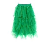 PINTUTU Gonna in Tulle, Lunga da Donna, A Vita Alta, con Linea Ad A, 50 Basse, in Tulle Irregolare, Elasticizzata, A Vita Alta, in Rete, per Feste, Carnevale 50 tutù Verde Corta Vintage Bianca,Giallo