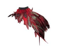 PINTUTU Mantello di Piume Gotico Scialle Mantella di Piume Ali da Strega Collare Mantello di Piume Naturali Coprispalle Costume da Corvo di Halloween Pavone Uomini Pasqua Capodanno Colorato Boa Piume