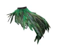 PINTUTU Mantello di Piume Gotico Scialle Mantella di Piume Ali da Strega Collare Mantello di Piume Naturali Coprispalle Costume da Corvo di Halloween Pavone Uomini Pasqua Capodanno Colorato Boa Piume