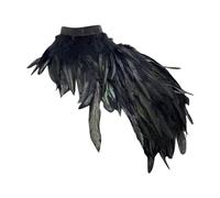 PINTUTU Mantello di Piume Gotico Scialle Mantella di Piume Ali da Strega Collare Mantello di Piume Naturali Coprispalle Costume da Corvo di Halloween Pavone Uomini Pasqua Capodanno Colorato Boa Piume