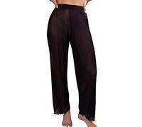 PINTUTU Pantaloni Gamba Larga a Vita Alta, Pantaloni da Spiaggia velati Copricostume da Bagno, Pantaloni Svasati Trasparenti con Volant Sexy per Costume Spettacolo Costume da Bagno da Donna