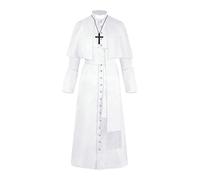 PINTUTU Tonaca Prete Abito Talare Uomo Cattolico Accappatoio Liturgicoparamenti Vestito Pulpito Clero Sacerdote Donna Abito Halloween Donna Cosplay Goticocostume da Donna Uomo per Halloween
