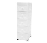 Pinuox Cassettiera in plastica, con 5 cassetti, in plastica, con cassetti, colore: bianco