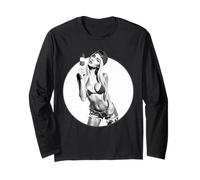 Pinup Girl T Shirt da Uomo Sexy Pin up Girl & Ice Pop V2 BW Maglia a Manica