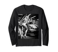 Pinup Ragazze & Exotic Cars Tee Sexy Ragazza Bionda & Auto Esotica Maglia a Manica