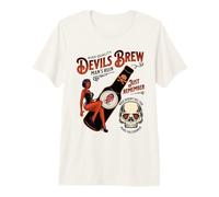 Pinup retrò Rockabilly Devil Girl Birra Home Brewing Anni '50 Maglietta Premium