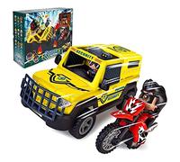 Pinypon Action attacco al furgone, set di giochi della polizia, include un camion, una motocicletta e 2 personaggi, autista e ladro, giocattolo d'azione per bambini di 4anni, Multicolore, taglia unica