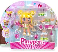 Pinypon Fata magica, figura con ali reversibili, decorata con glitter su 2 lati dorati e blu, include accessori e pezzi intercambiabili a tema estivo, +4 anni, famosa (PNY76000)