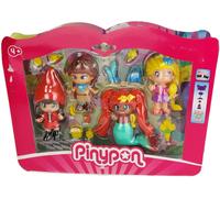 PINYPON SET OF 4 TALE FIG, 4 Personaggi Pinypon favole con gonna girevole con disegni a tema, con 15 accessori a tema, per bambine/i dai 4 anni, Famosa (PNY87000)