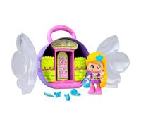 Pinypon Racconti con borsetta, borsa viola con manico, figura di Rapunzel del mondo delle storie, armadio per riporre accessori e vestiti, include 3 piccoli accessori, famoso (PNY82100)