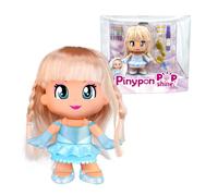 Pinypon Pop & Shine, 17 cm per acconciatura, capelli veri per decorare e trasformare la tua figura in principessa, include penna con glitter, cristalli e pettine, +4 anni, famosa (PNY79000)