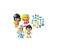 PINYPON SET OF 4 TALE FIG, 4 Personaggi Pinypon favole con gonna girevole con disegni a tema, con 15 accessori a tema, per bambine/i dai 4 anni, Famosa (PNY87000)