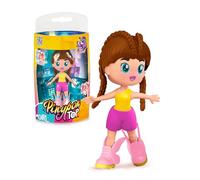 Pinypon TOP Girls Brunette, TOP Girl Bruna con Outfit di Street Style, Figura 11 cm Articulata con Braccie e Gambe, Double Face e Abbigliamento e Scarpe Intercambiabili, +4 anni, Famosa (PNN00200)