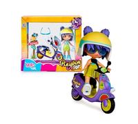 Pinypon TOP Moto Girl, Personaggio con braccia e gambe articolate, con moto, include casco e cchiali, vestiti e scarpe Intercambiabili, doppia espressione, +4 Anni, Famosa (PNN03000)