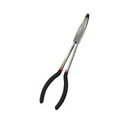 Pinza a becchi lunghi dritti e curvi da 11 pollici | Riparazione automatica, curva dritta, naso lungo, presa facile, durevole(90-Degrees)