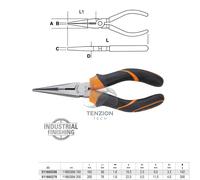 Pinza A Becchi Mezzotondi Lunghissimi Dritti Zigrinati Cromata - Beta 1166GBM