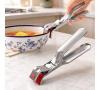 Pinza a clip in acciaio inox, resistente al calore, supporto antiscivolo per piatti caldi, ciotole, padelle e teglie da forno