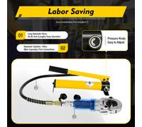 Pinza a crimpare idraulica per tubi compositi TH16-32mm V12-28 6 tonnellate ganasce per tubi in acciaio inossidabile strumenti per crimpare tubi YELLOW