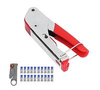 Pinza a crimpare per cavi coassiali, kit di attrezzi per pinza spelafili, acciaio di grado professionale, struttura ABS, per cavi coassiali RG58 RG59 RG62 RG6 3C 4C 5C con chiave