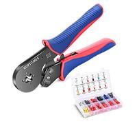 Pinza a crimpare per ghiera GUPTOMES Crimpatrice Capicorda Isolati Cavo 0,08-16 mm²/28-5 AWG, con 700 Pezzi Terminale a Crimpare, Pinza Capicorda Autoregolanti Multistrato Elettrica Ethernet