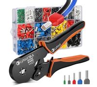 Pinza a Crimpare Quadrata Lytool 0,08-16mm², con 1200 Pezzi Terminali Singoli/Doppi, Ergonomica, Fai-da-Te