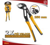 Pinza a pappagallo professionale regolabile Veloce con pulsante 250 mm 10 Ingco