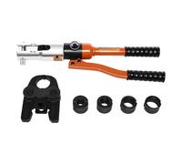 Pinza a pressa professionale con profilo TH, 10 t, pinza per tubi con 4 stampi TH, per tubi compositi in alluminio, PEX & PB, con matrici TH16/20/26/32, forza di pressatura 100 KN, larghezza max. 58