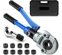 Pinza a pressa professionale per tubi di rame a V e profilo TH con tagliatubi - Pinza a pressa per tubo di rame e tubo composito, pinza a mano per tubo di rame con V12 V15 V18 V22 V28 e TH16 TH20 TH26