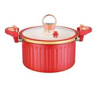 Pinza a pressione micro 11x5.5 Poccia a pressione piccola con rivestimento smaltato con blocco, coperchio, manico e valvola in stufato per tutti i tipi di piano cottura, rosso