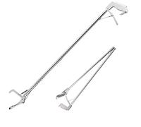 Pinza a Serpente,1,2 m Pinza a Serpente Pieghevole in Acciaio Inossidabile da,Heavy Duty Snake Tongs Rettile con Pinza Pieghevole e Autobloccante per Interni ed Esterni Argento