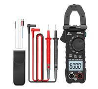 Pinza amperometrica digitale 600 A, corrente RMS reale, amperometro a pinza, gamma automatica 6000, multimetro, tensione CC/CA, Hz, ohm, tester NCV