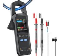 Pinza Amperometrica,Multimetro a Pinza Digitale 9999 Conteggi TRMS 600A Registrazione Curva Misuratore di Amperaggio Ricaricabile Misura NCV AC/DC Corrente Passaggio Capacità Diodo Resistenza