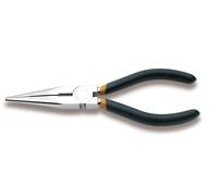 Beta 1166 200 - Pinze a becchi mezzotondi lunghissimi diritti zigrinati, cromate, manici ricoperti con 2 strati di PVC antiscivolo