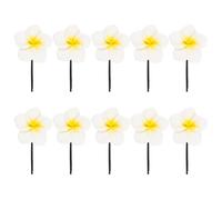 Pinza Chioma Fiore 10 Pezzi in Resina Bianca Stile Hawaiano | Donne e Amiche, Confezione da 10, Adatta come Regalo e Banchetti Hawaiani