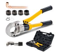 Pinza Crimpare Per Tubi TEENO(100kn), Crimpatrice professionale con Tagliatubi, Set di Utensili a Pressa con tTesta Girevole a 360°, per Tubi Compositi con Raccordi del Contorno TH16, TH20, TH26, TH32