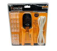 Pinza crimpatrice a cricchetto per plug connettori telefonici RJ11 RJ12 RJ45