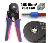 Pinza Crimpatrice Capicorda esagonale 0.08-16mm2 30-6AWG Pinza a Cricchetto Pnu