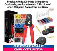 Pinza Crimpatrice Capicorda,terminale Isolato 0.25-10 mm² con 1200pz Connettori