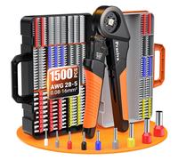 Pinza Crimpatrice con 1500pezzi，Capicorda da 0,08-16mm² ， Regolabili，Pinza