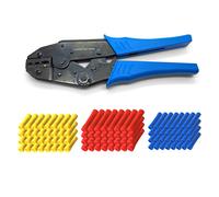 Pinza crimpatrice connettore a percussione 100 rosso 100 blu 100 x giallo iso...