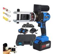 Pinza crimpatrice elettrica idraulica, ricaricabile, con 2 batterie da 21 V, forza 90 kN, per rame e alluminio, 10-300 mm²